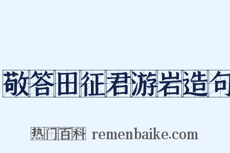敬答田征君游岩造句是什么意思的图片